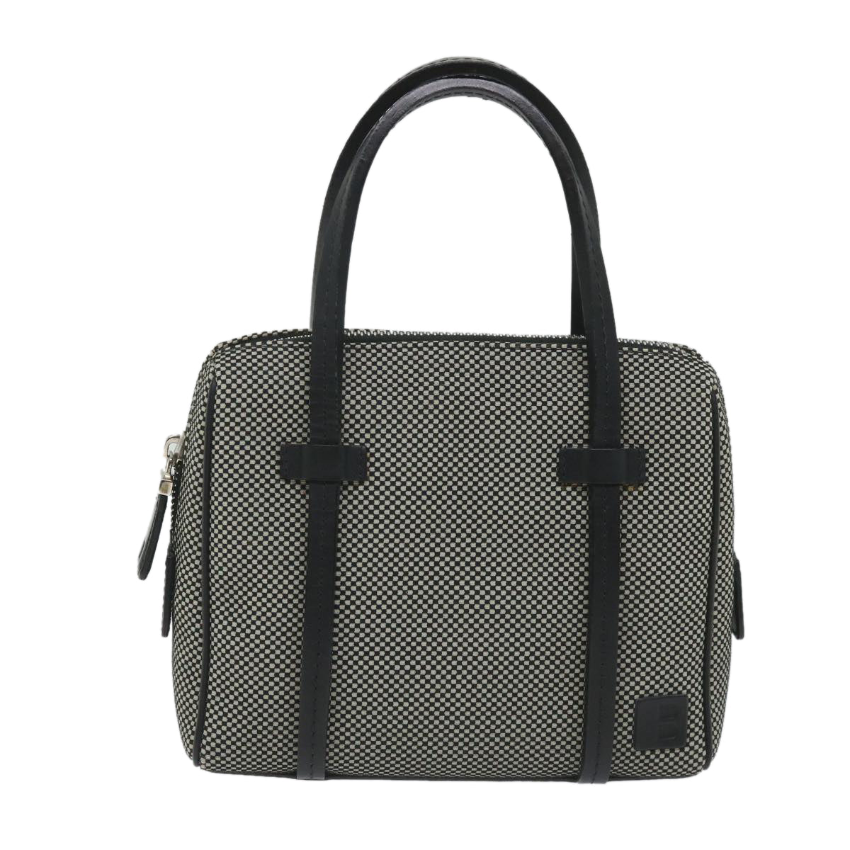 BALLY Hand Bag Canvas Gray Auth ac2394