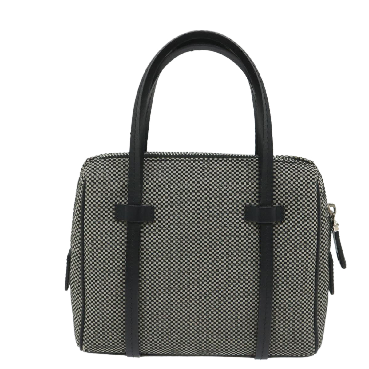 BALLY Hand Bag Canvas Gray Auth ac2394