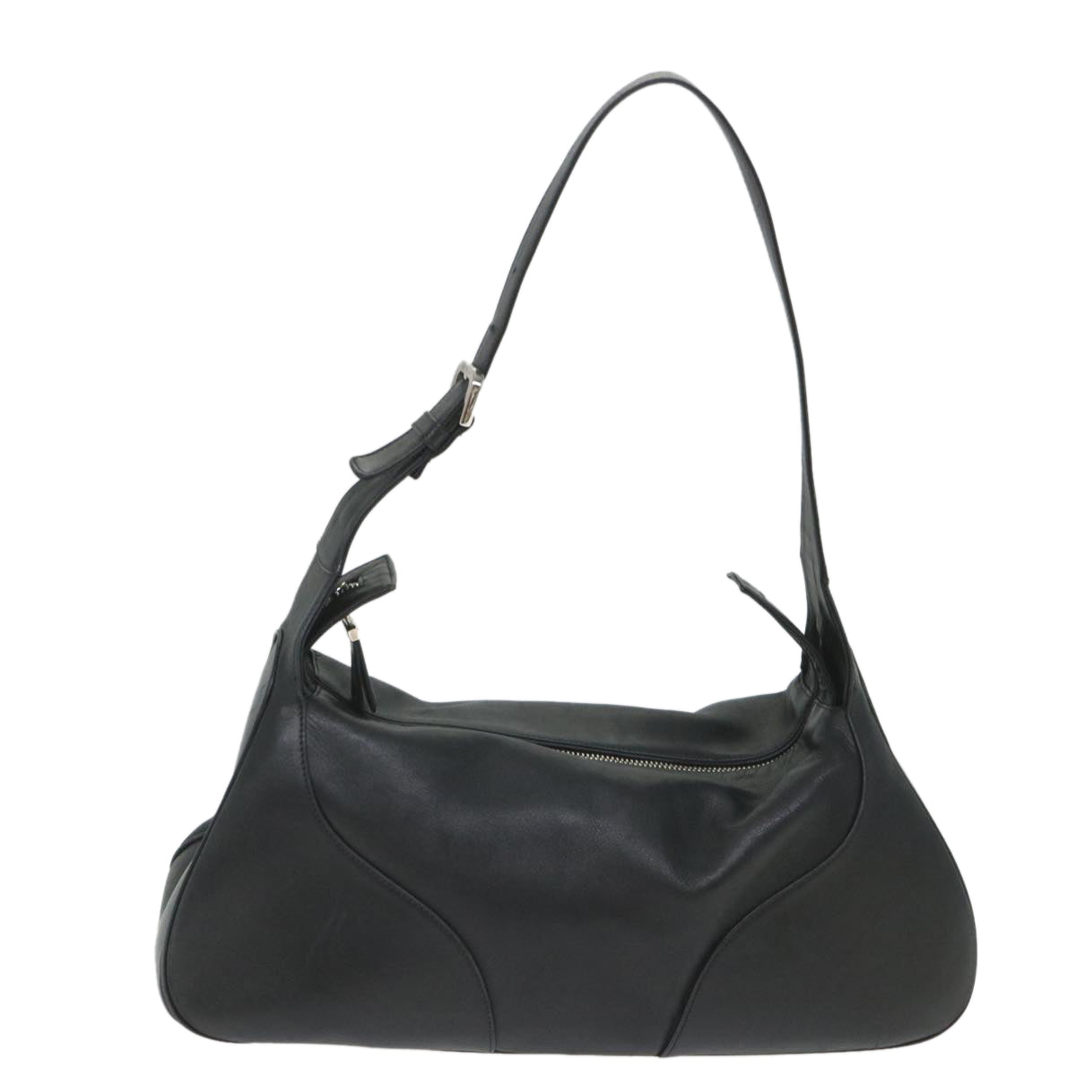 BALLY Shoulder Bag Leather Black Auth ac2397