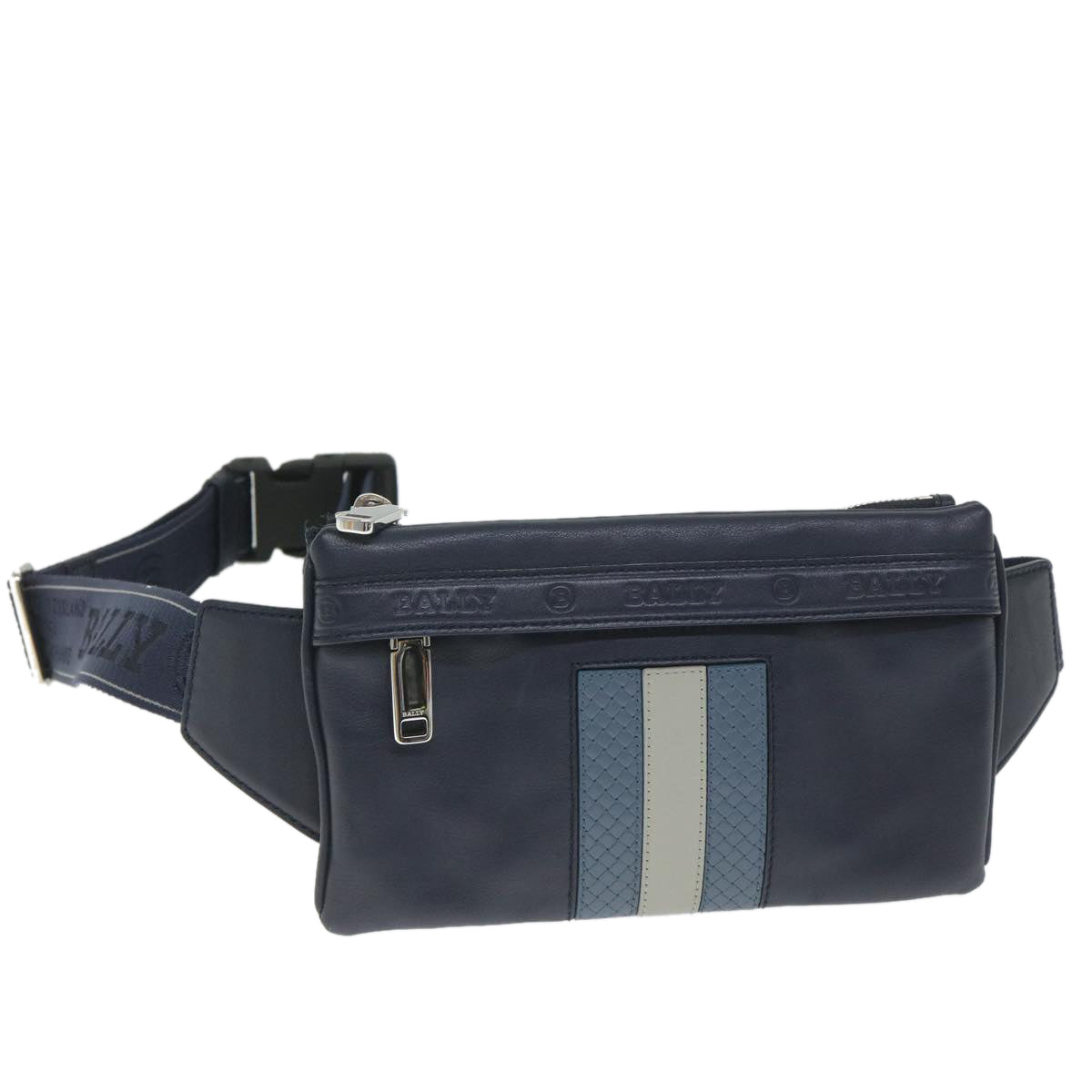 BALLY Waist bag Leather Navy Auth ac2398