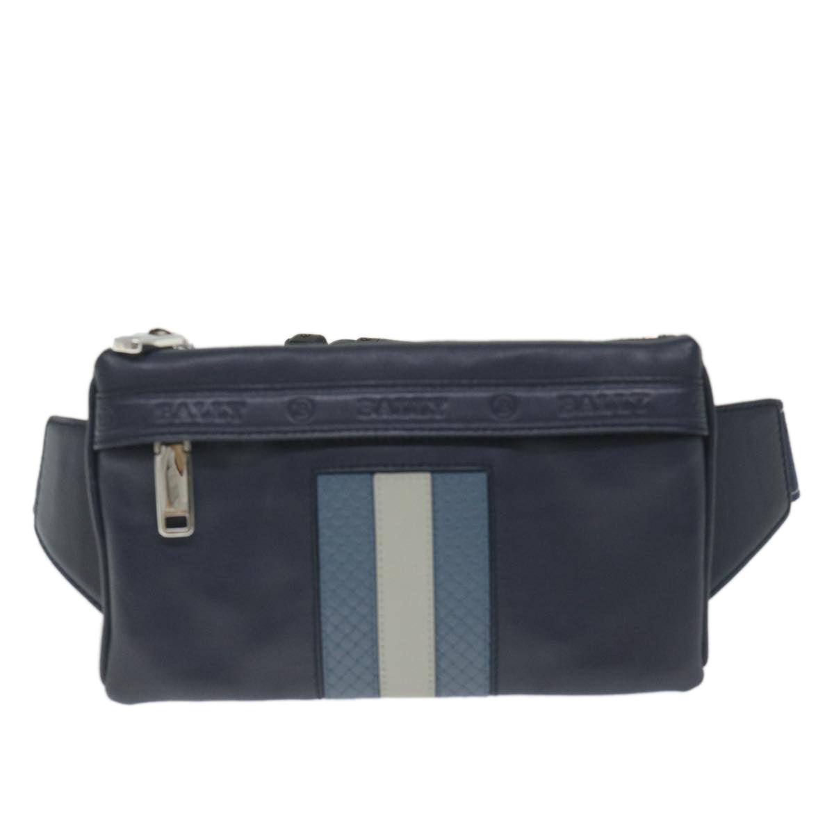 BALLY Waist bag Leather Navy Auth ac2398