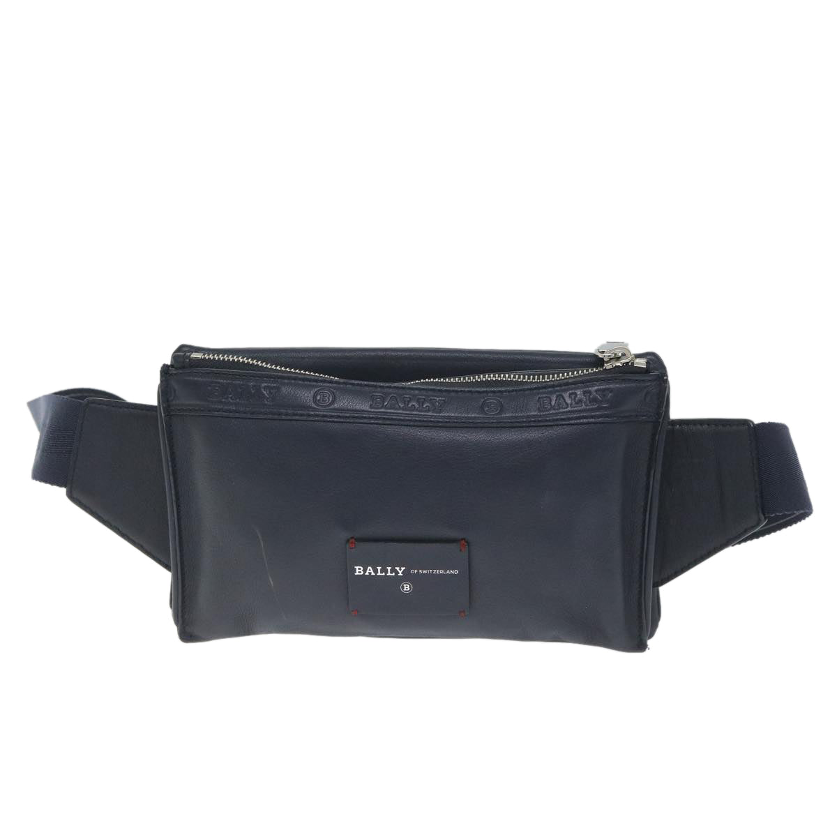 BALLY Waist bag Leather Navy Auth ac2398