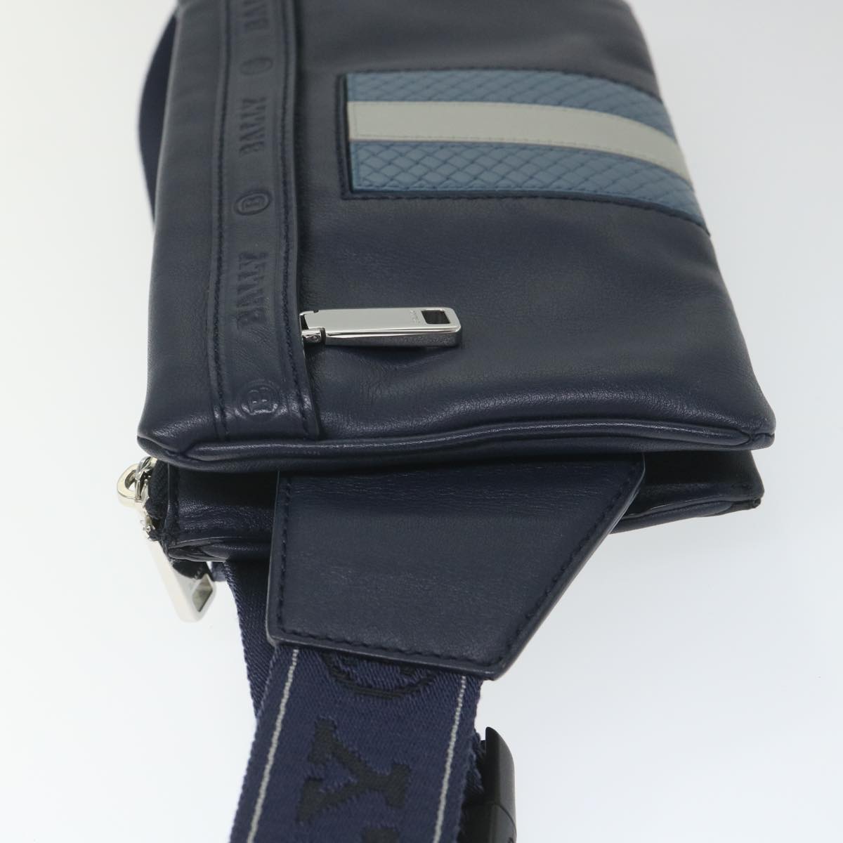 BALLY Waist bag Leather Navy Auth ac2398