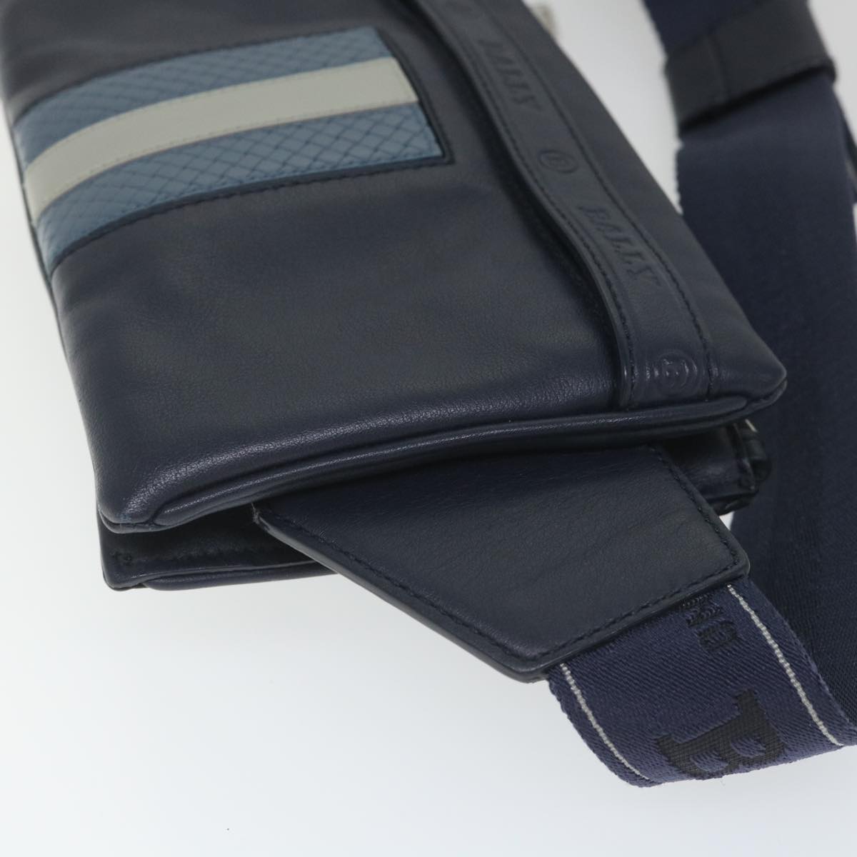 BALLY Waist bag Leather Navy Auth ac2398