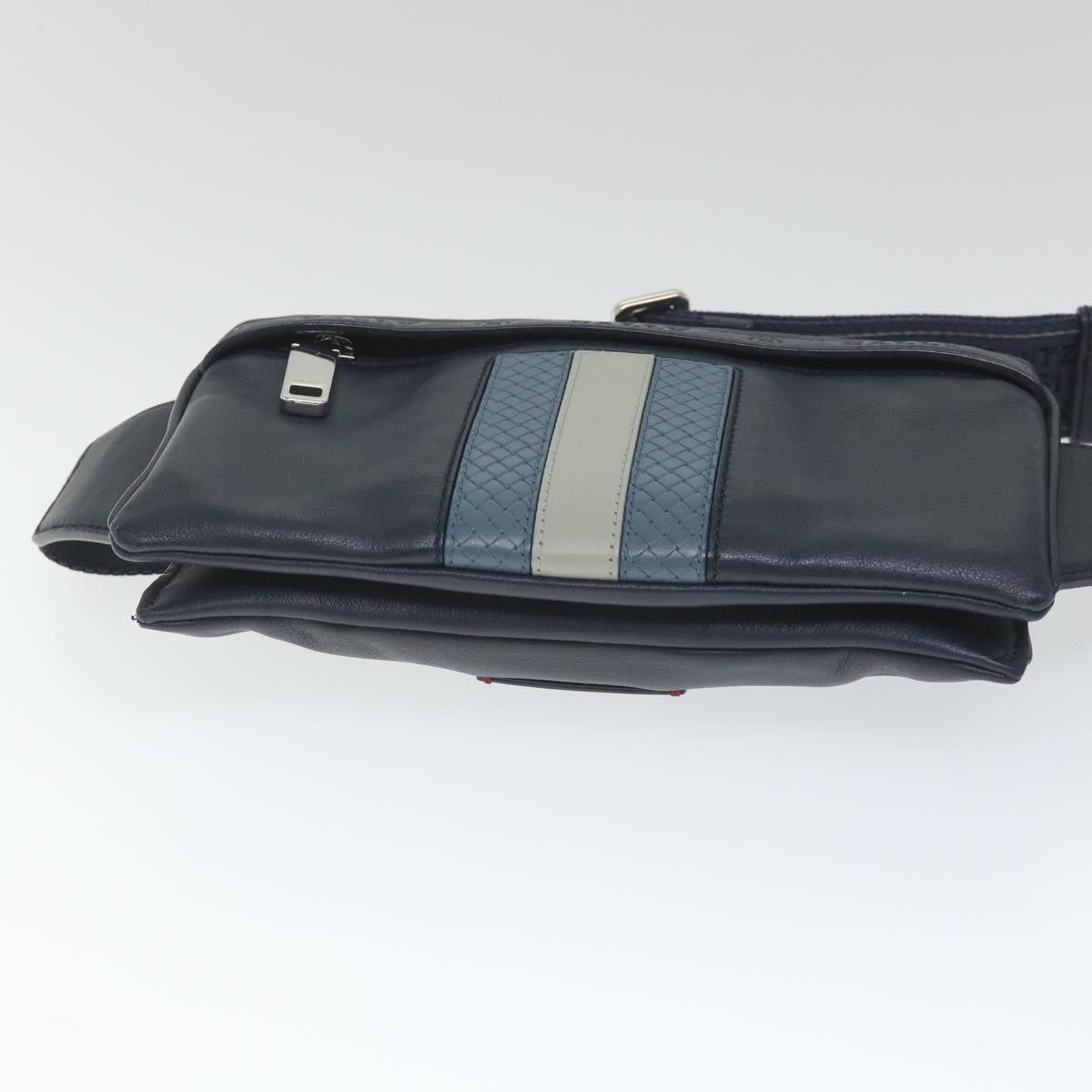 BALLY Waist bag Leather Navy Auth ac2398