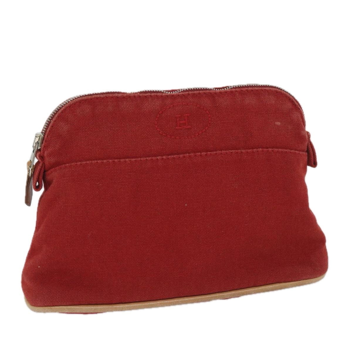 HERMES Bolide PM Pouch Canvas Red Auth ac2402