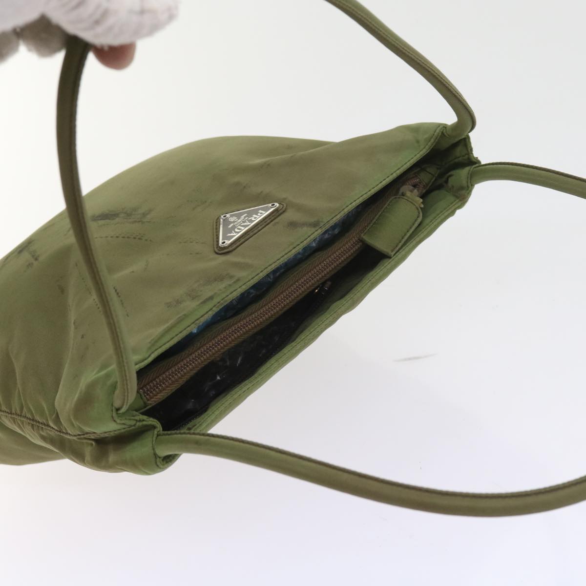 PRADA Shoulder Bag Nylon Khaki Auth ac2422