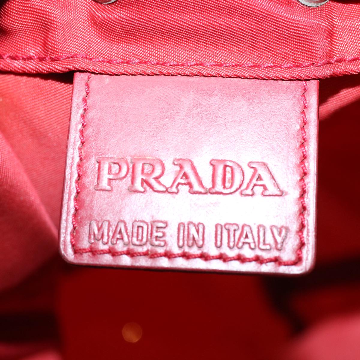 PRADA Purse Pouch Nylon Red Auth ac2424