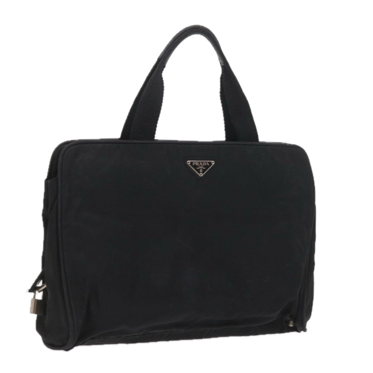 PRADA Hand Bag Nylon Black Auth ac2427