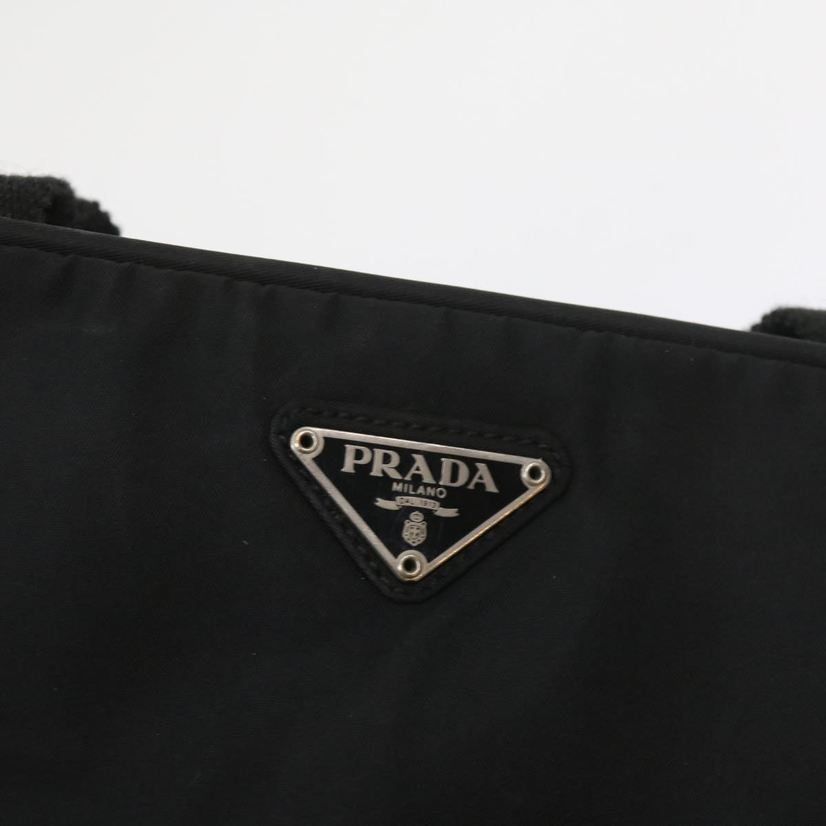 PRADA Hand Bag Nylon Black Auth ac2427