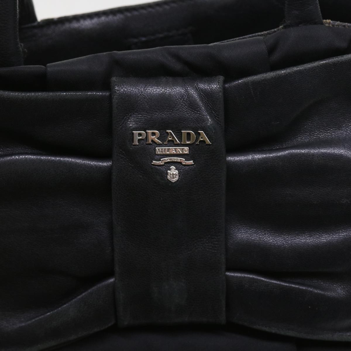 PRADA Hand Bag Nylon Black Auth ac2428