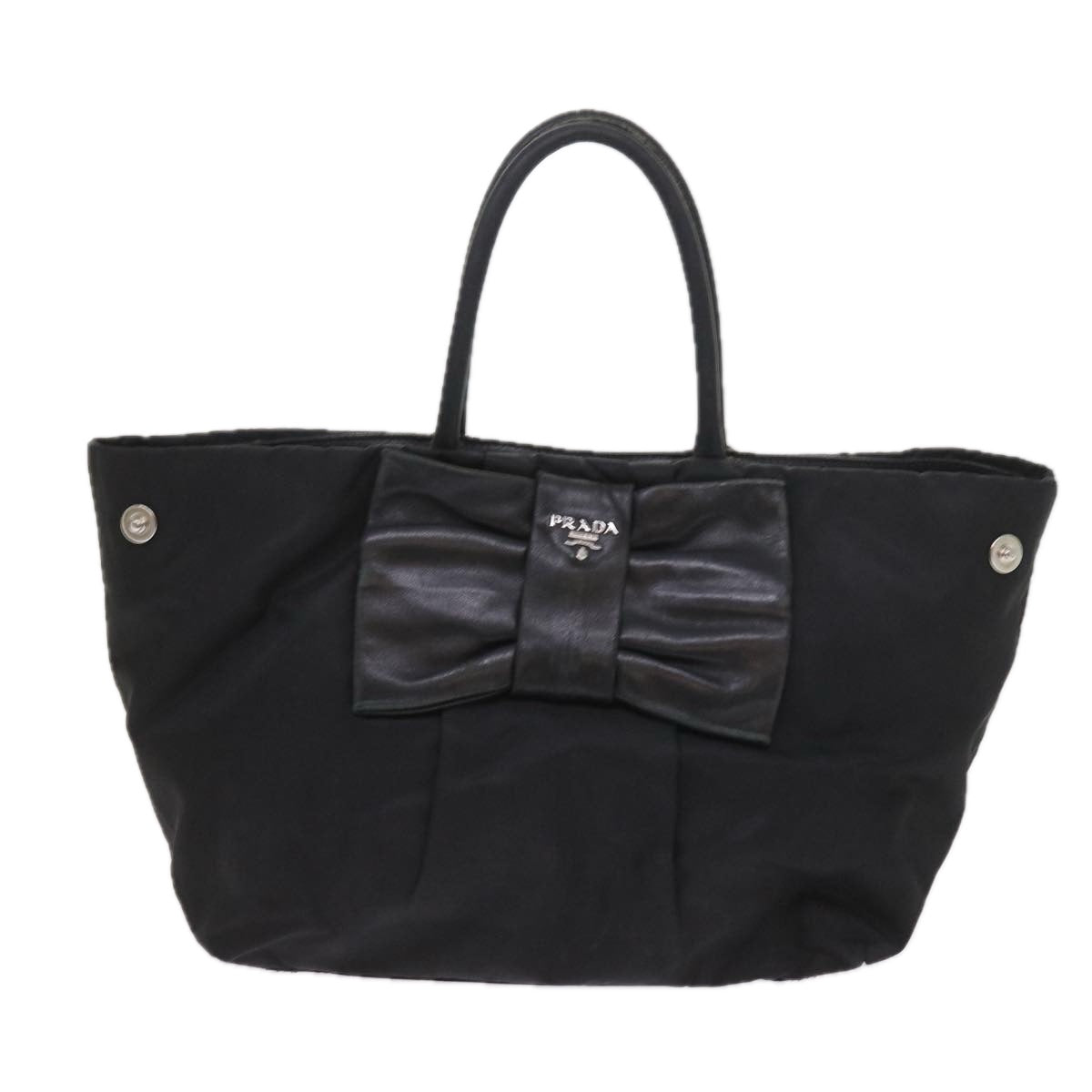 PRADA Hand Bag Nylon Black Auth ac2428