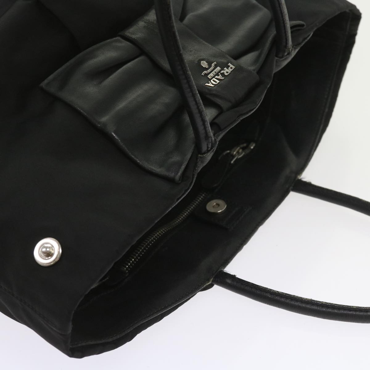 PRADA Hand Bag Nylon Black Auth ac2428