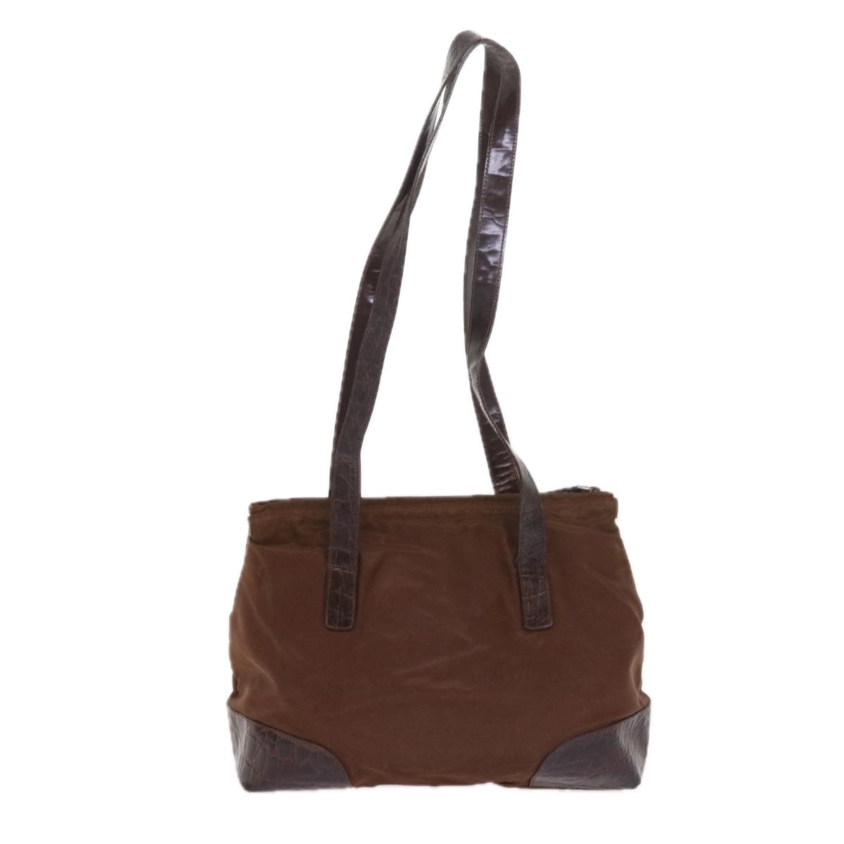 PRADA Shoulder Bag Nylon Brown Auth ac2435