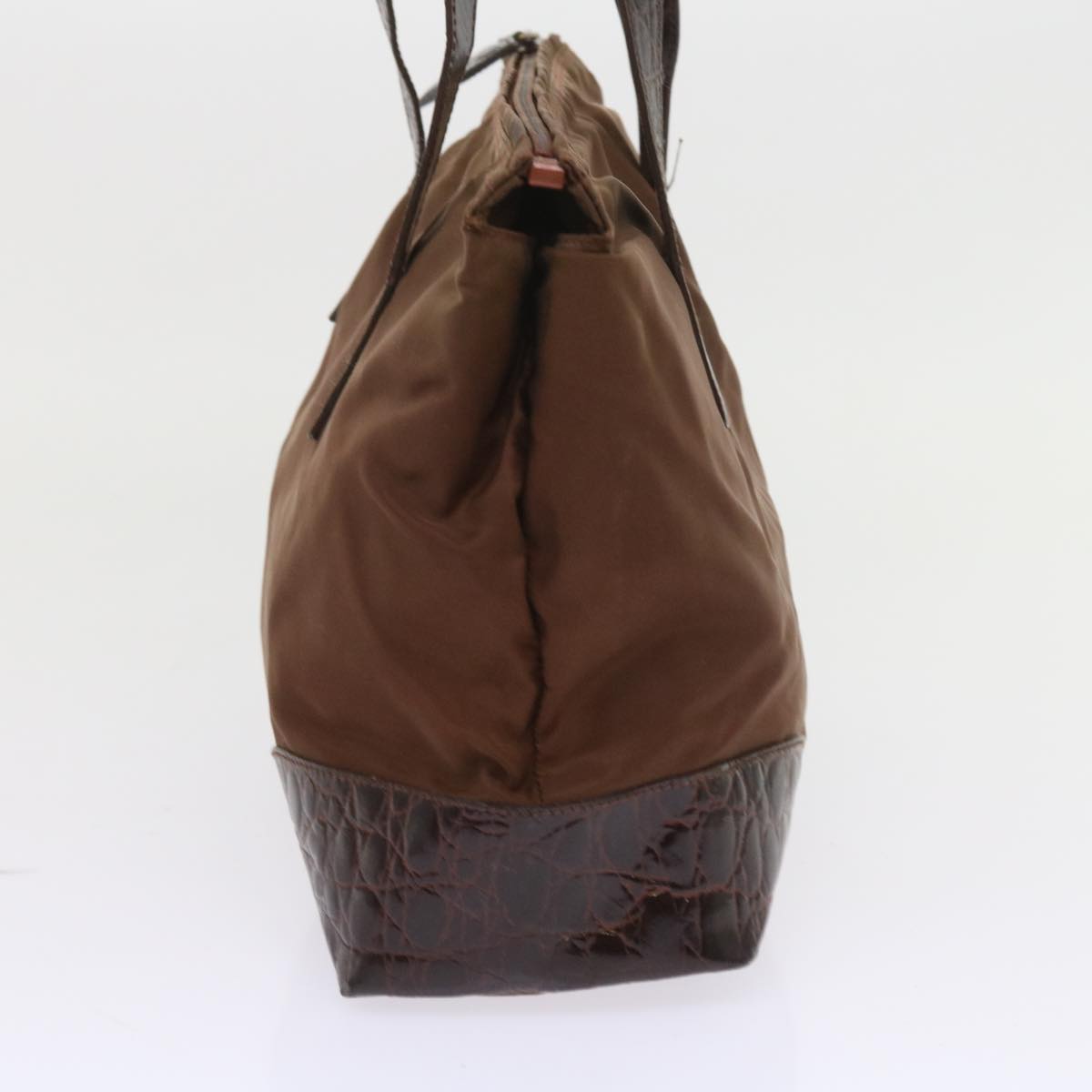 PRADA Shoulder Bag Nylon Brown Auth ac2435