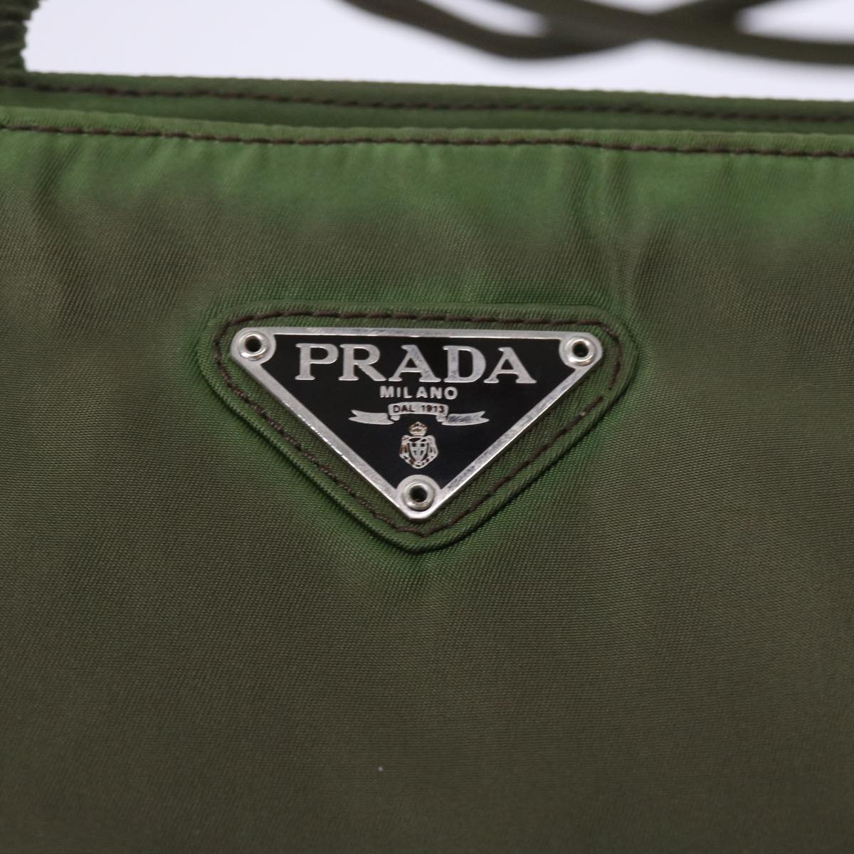 PRADA Tote Bag Nylon Khaki Auth ac2445