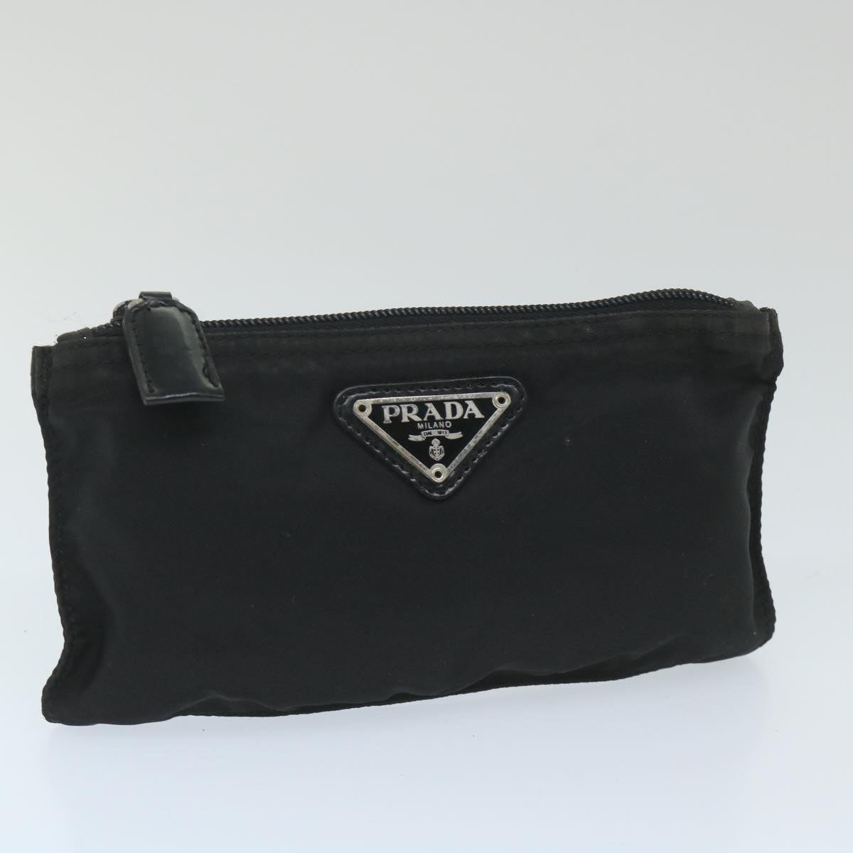 PRADA Pouch Nylon Denim 2Set Gray Black Auth ac2448