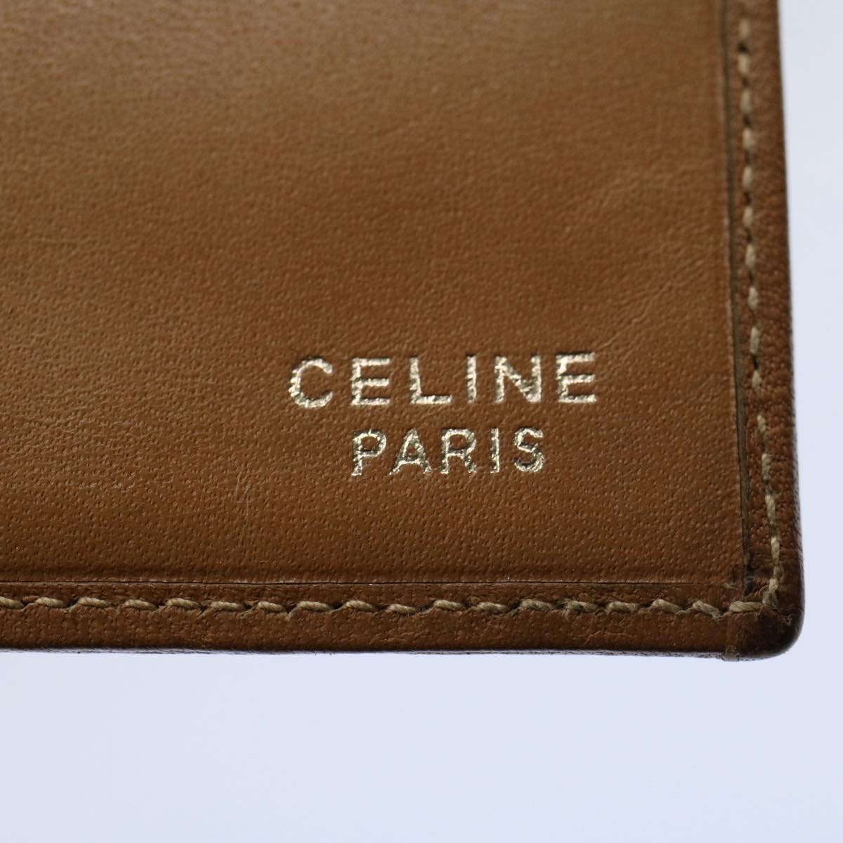 CELINE Macadam Canvas Wallet PVC Leather Brown Auth ac2490