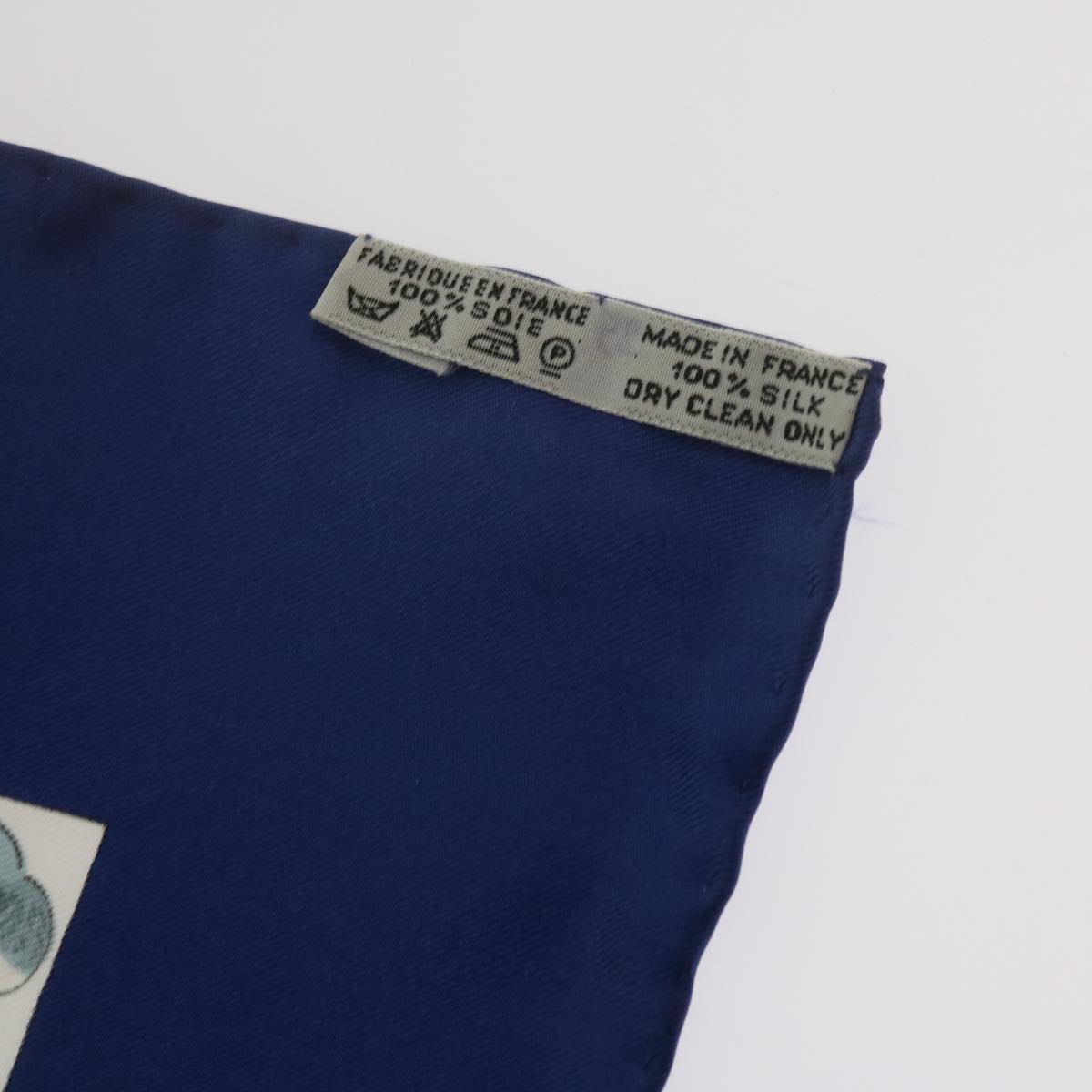 HERMES Carre 90 L'hiver Scarf Silk Blue Auth ac2495