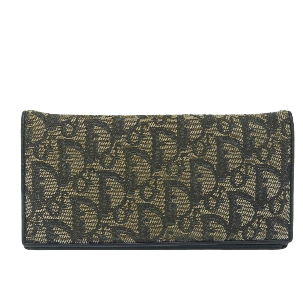 Christian Dior Trotter Canvas Long Wallet Navy Auth ac2496