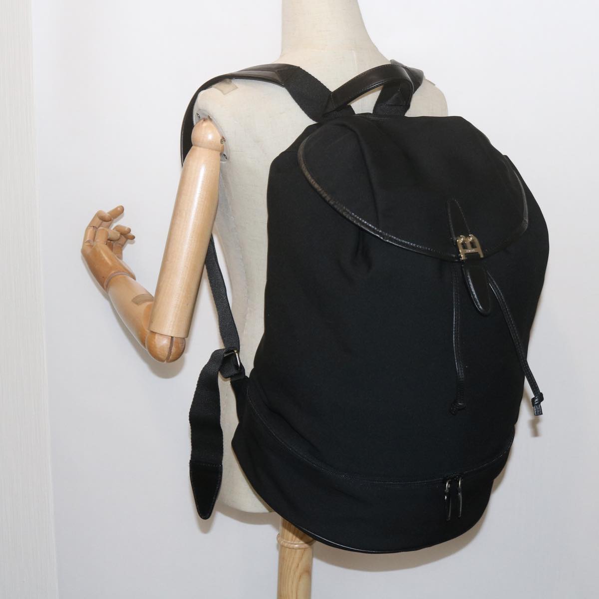 BALLY Backpack Nylon Black Auth ac2502