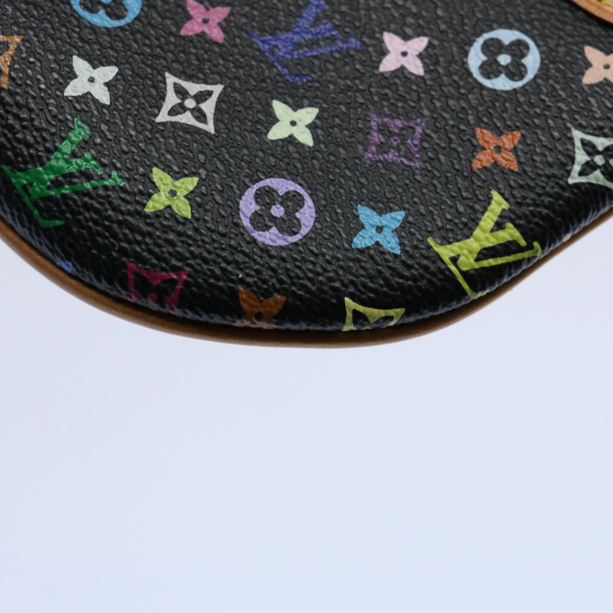 LOUIS VUITTON Multicolor Pochette MM Coin Purse Black M60031 LV Auth ac2507