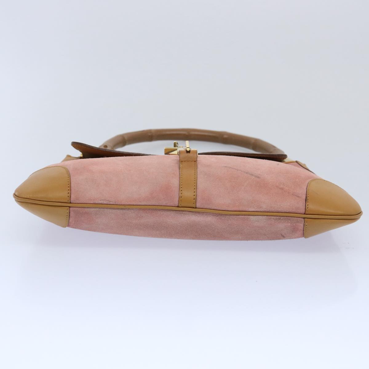 GUCCI Bamboo Jackie Shoulder Bag Suede Pink 001 4096 Auth ac2519