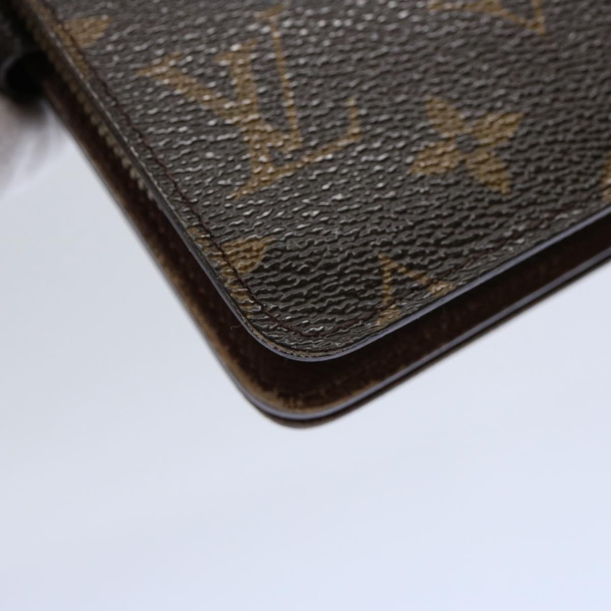 LOUIS VUITTON Monogram Porto Papie Zip Wallet M61207 LV Auth ac2553