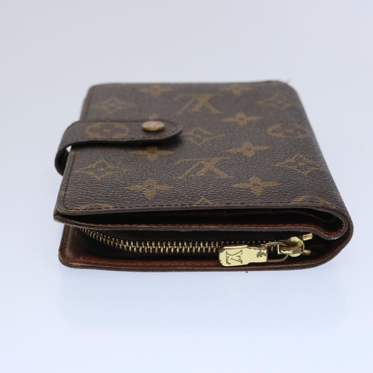 LOUIS VUITTON Monogram Porto Papie Zip Wallet M61207 LV Auth ac2553