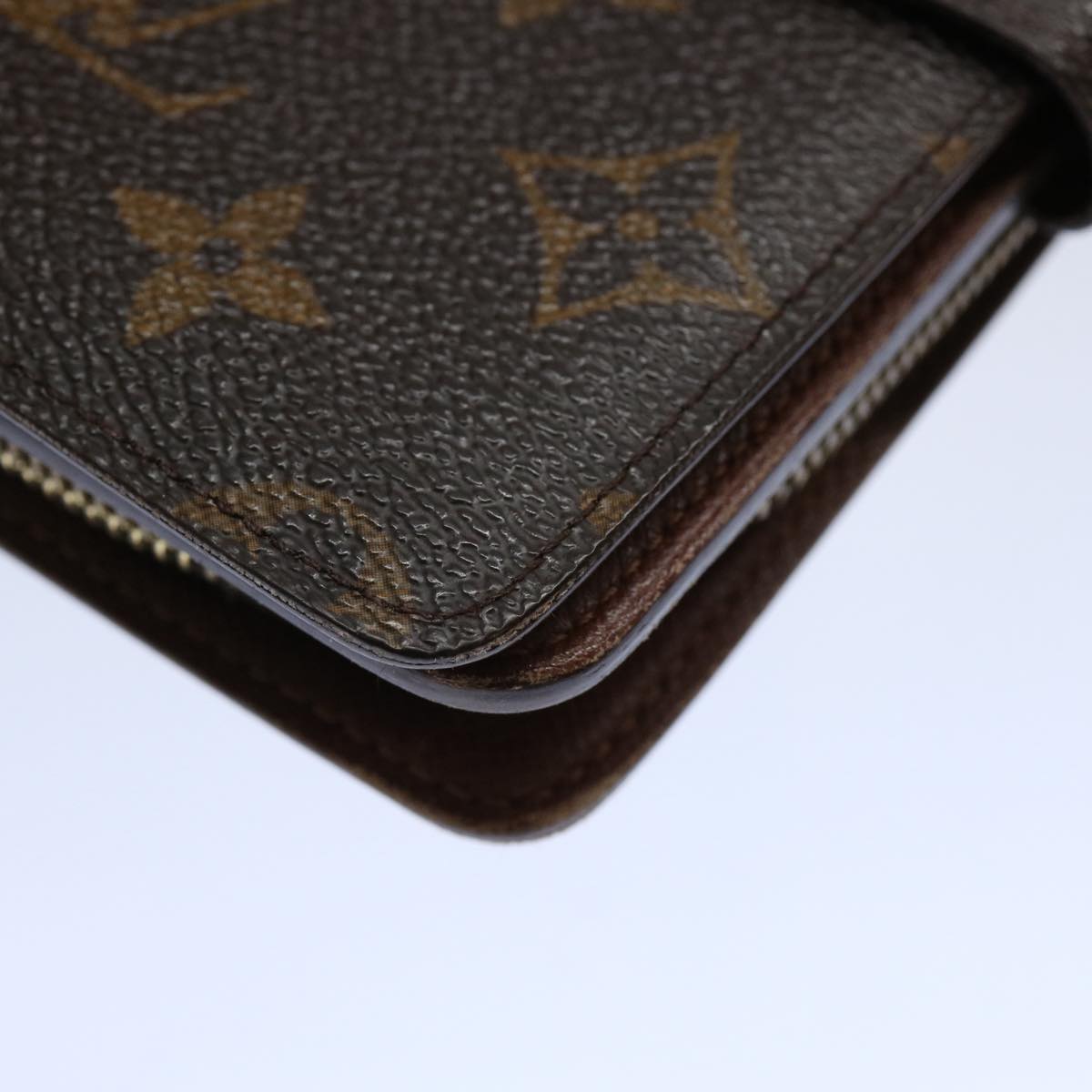 LOUIS VUITTON Monogram Porto Papie Zip Wallet M61207 LV Auth ac2553