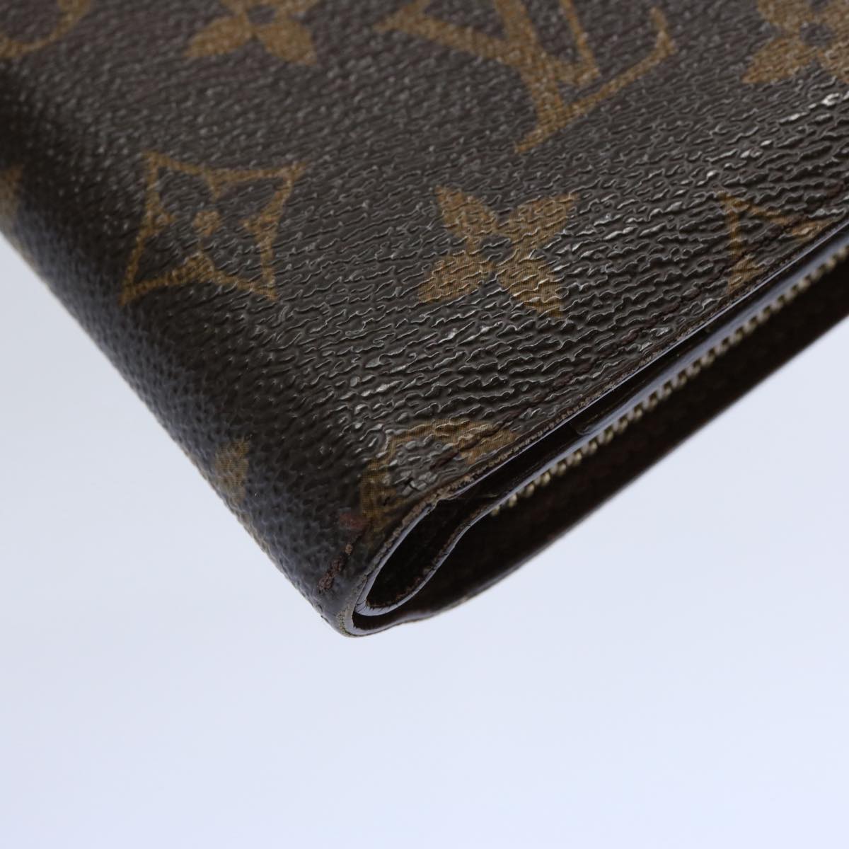 LOUIS VUITTON Monogram Porto Papie Zip Wallet M61207 LV Auth ac2553