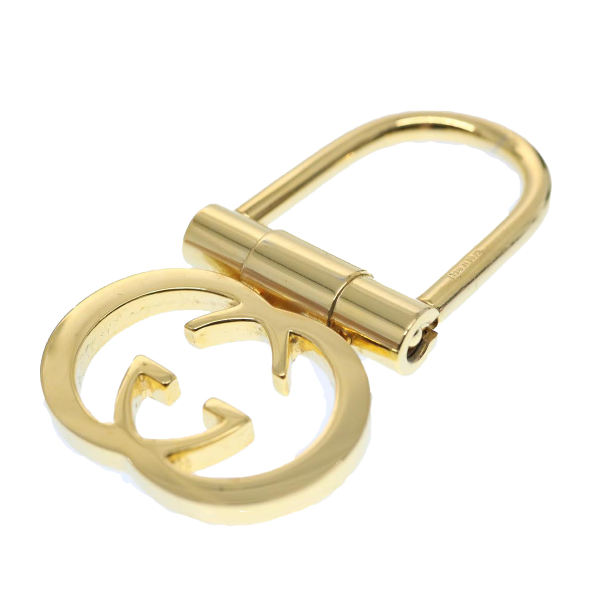 GUCCI Interlocking Key Ring metal Gold Tone Auth ac2581