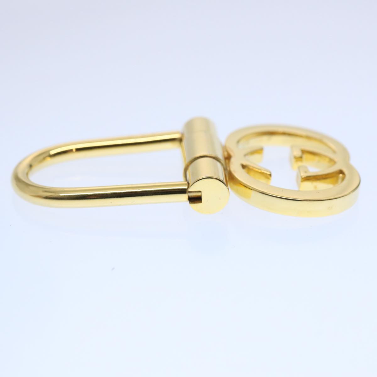 GUCCI Interlocking Key Ring metal Gold Tone Auth ac2581