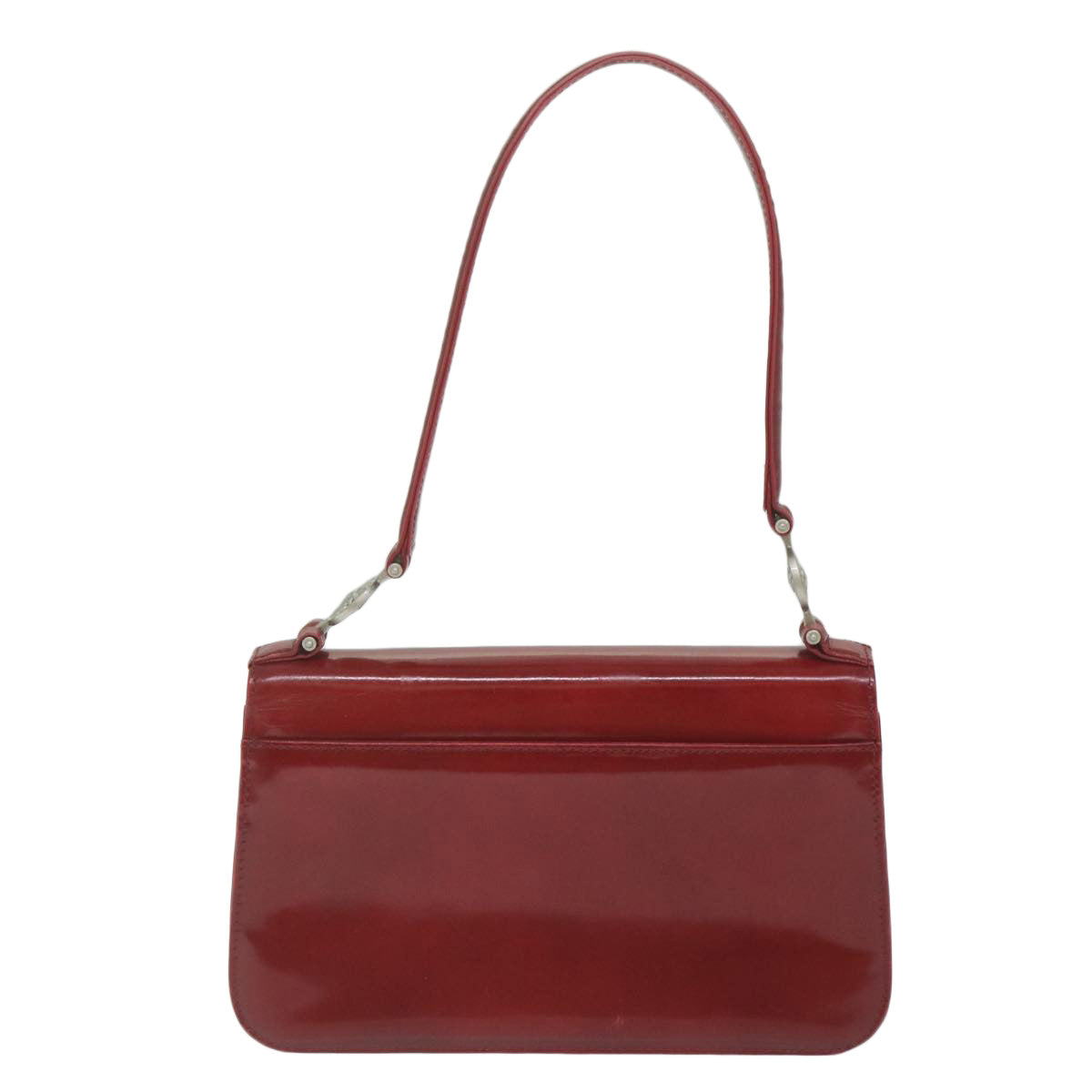 VERSACE Shoulder Bag Leather Red Auth ac2601