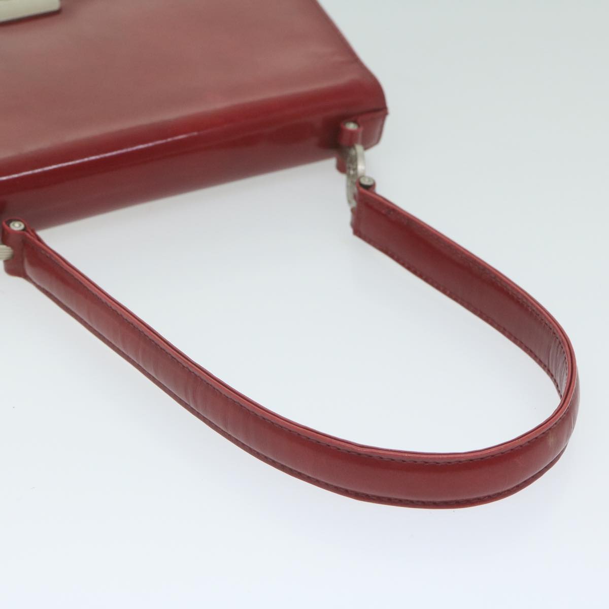 VERSACE Shoulder Bag Leather Red Auth ac2601