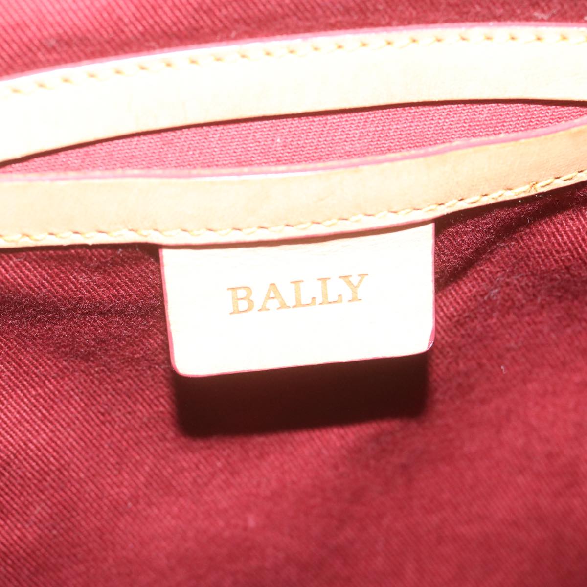 BALLY Hand Bag Canvas Beige Auth ac2605