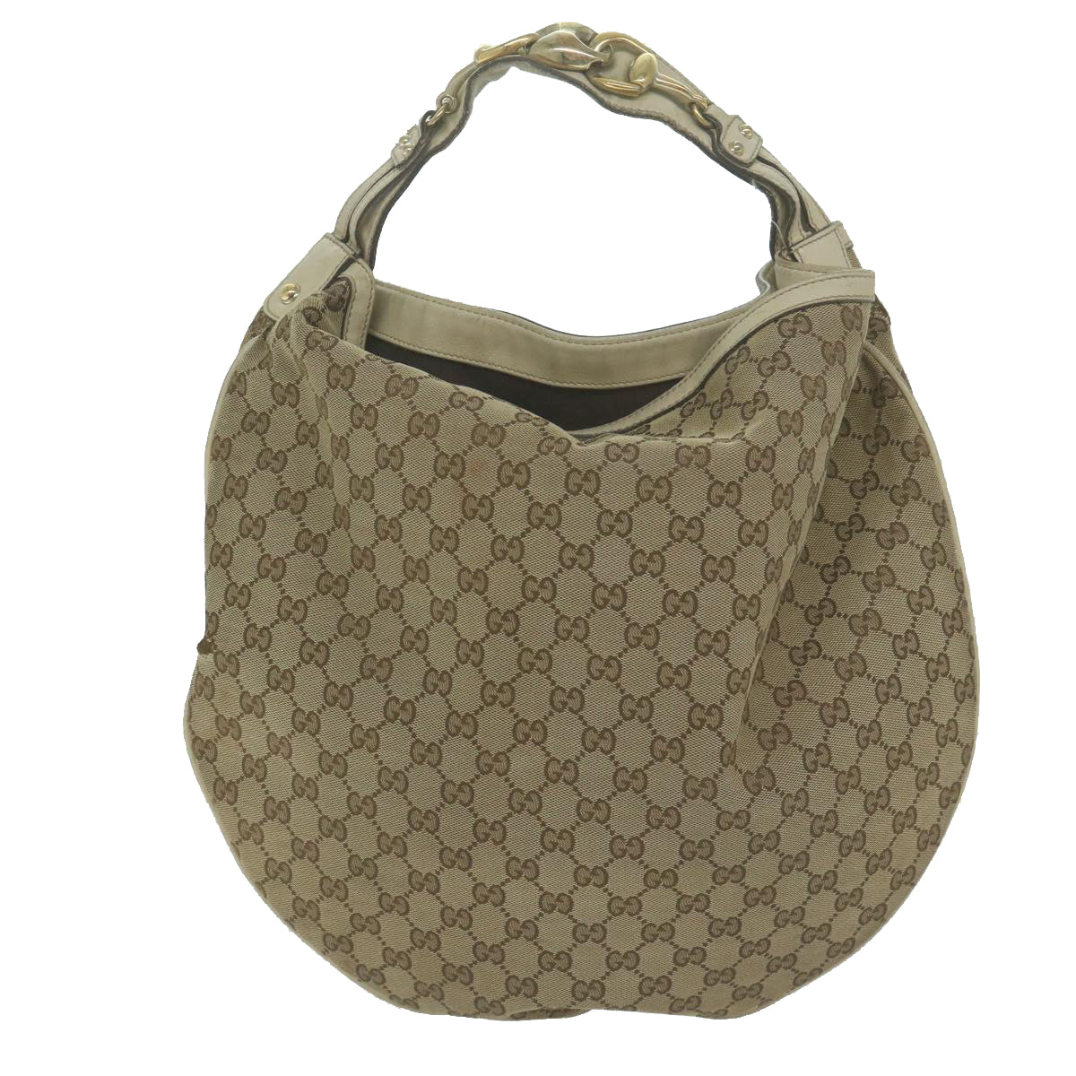 GUCCI GG Canvas Shoulder Bag Beige 211944 Auth ac2610