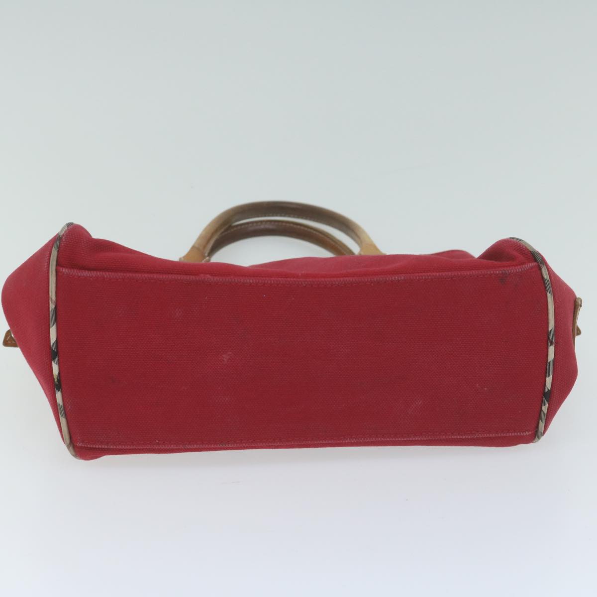 BURBERRY Hand Bag Canvas Red Auth ac2619