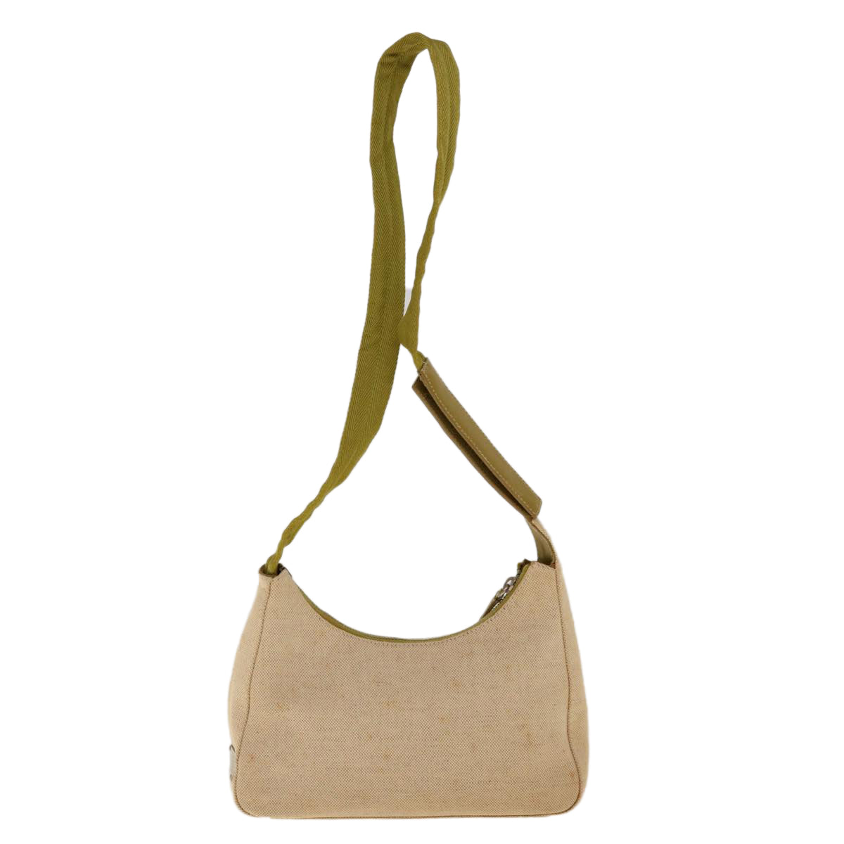 PRADA Shoulder Bag Canvas Beige Auth ac2628