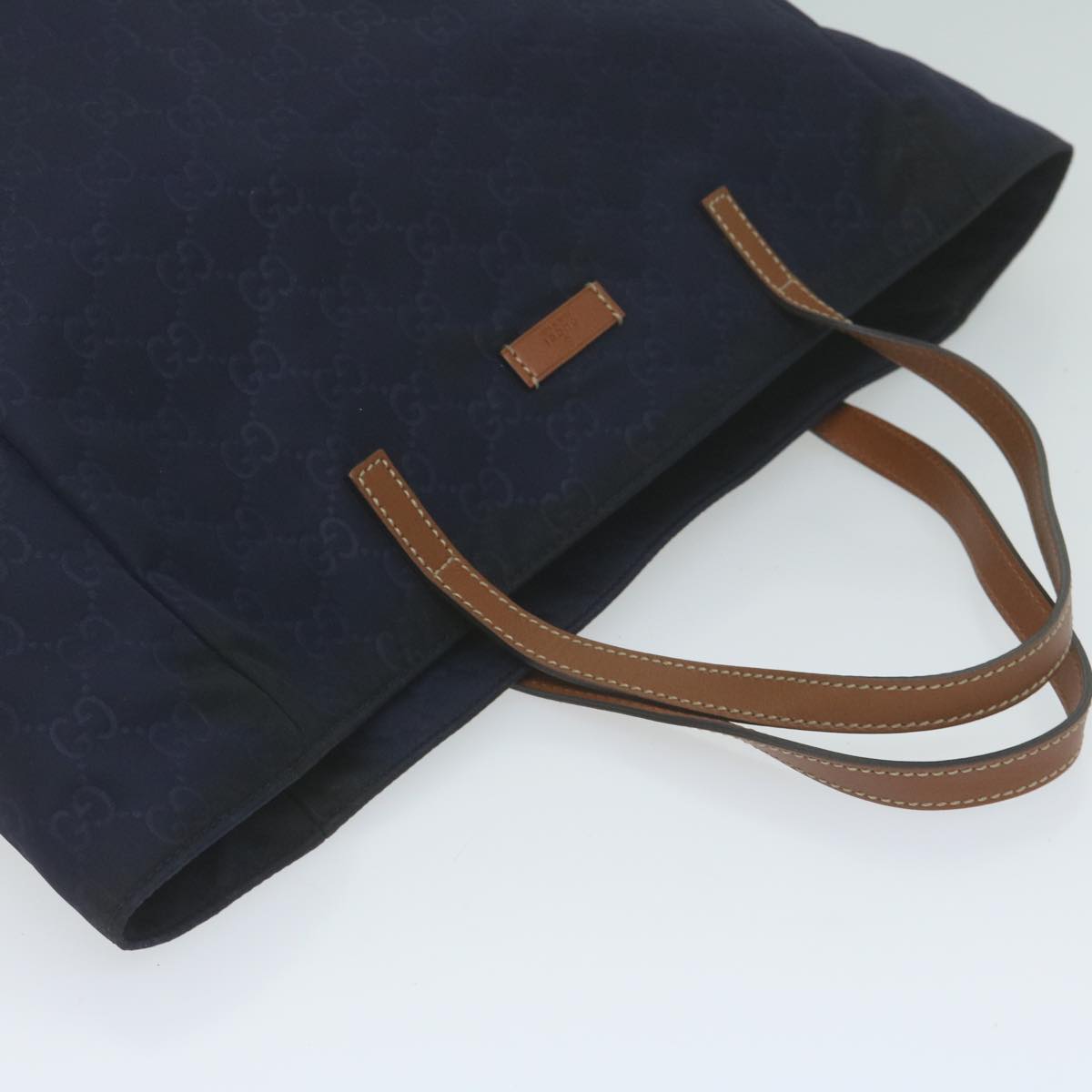 GUCCI GG Canvas Tote Bag Navy 282439 Auth ac2645