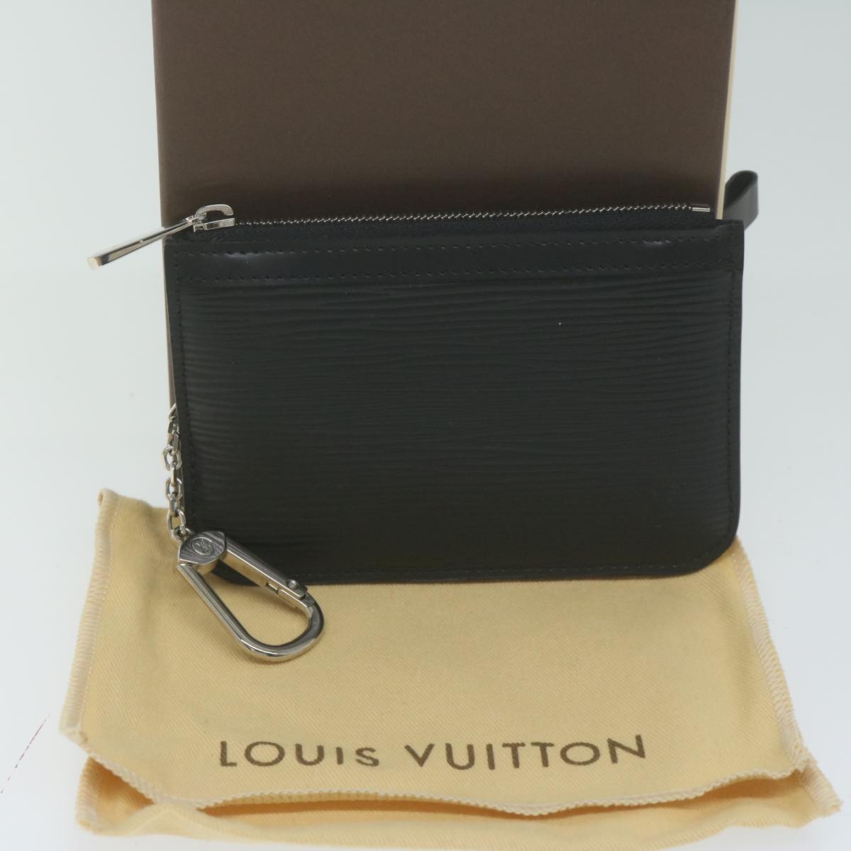 LOUIS VUITTON Epi Pochette Cles NM Coin Purse Black M66602 LV Auth ac2648