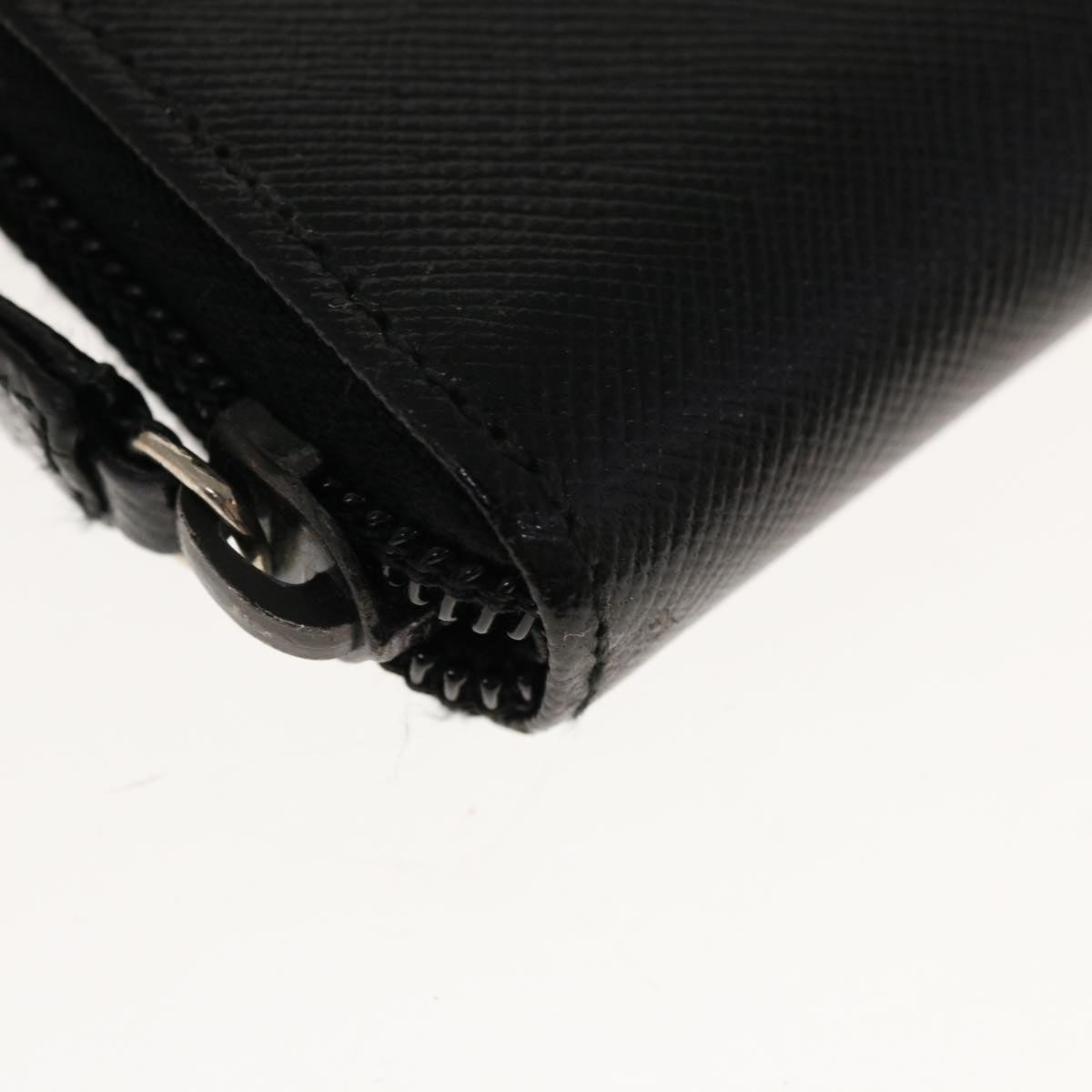 PRADA Long Wallet Safiano leather Black Auth ac2653