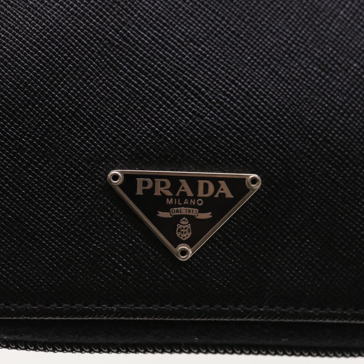 PRADA Long Wallet Safiano leather Black Auth ac2653