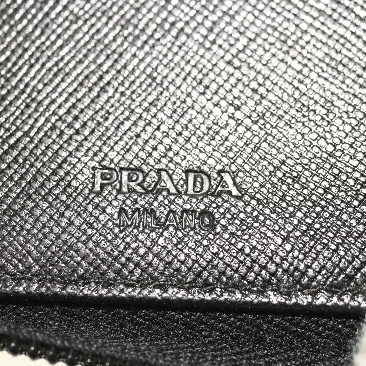 PRADA Long Wallet Safiano leather Black Auth ac2653