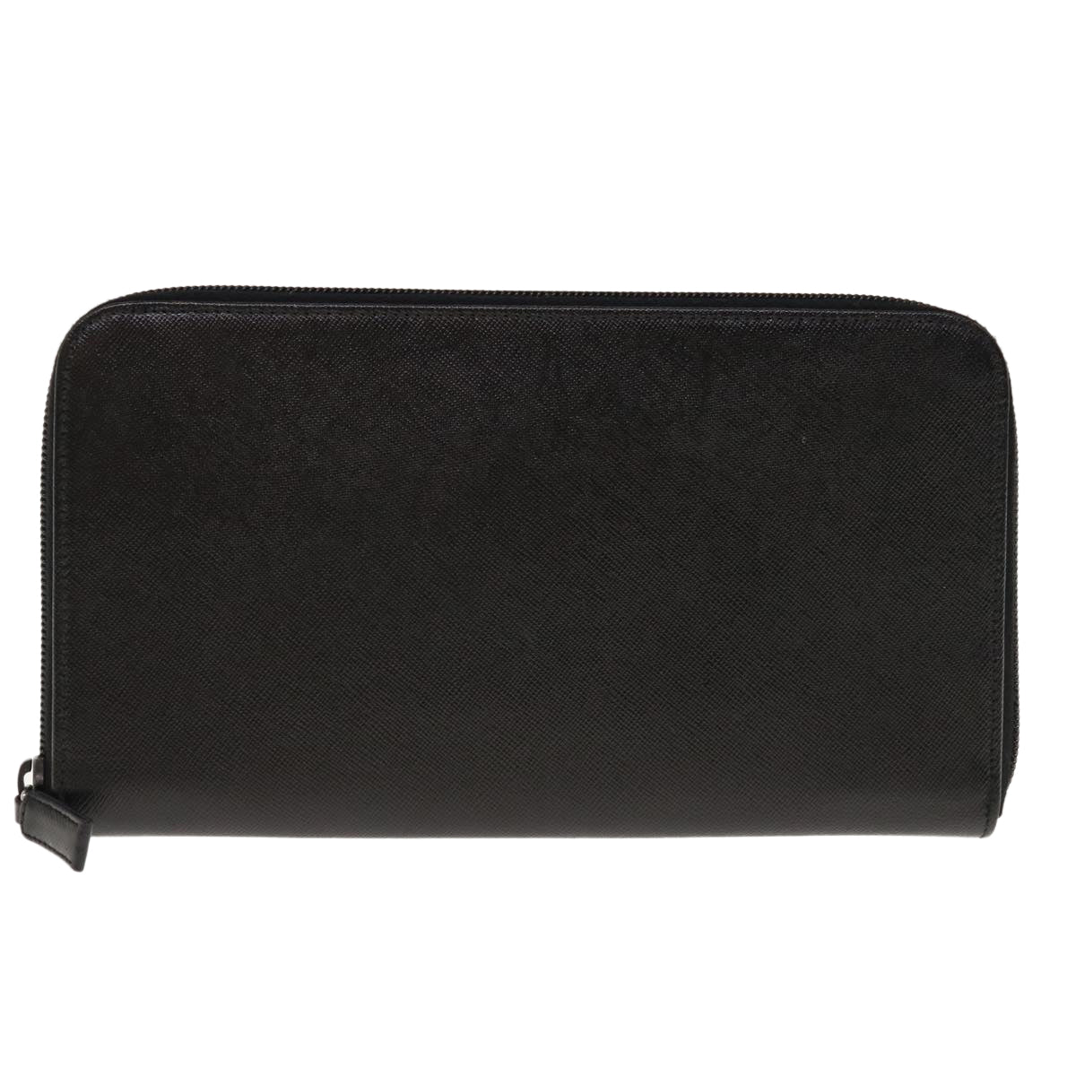 PRADA Long Wallet Safiano leather Black Auth ac2653