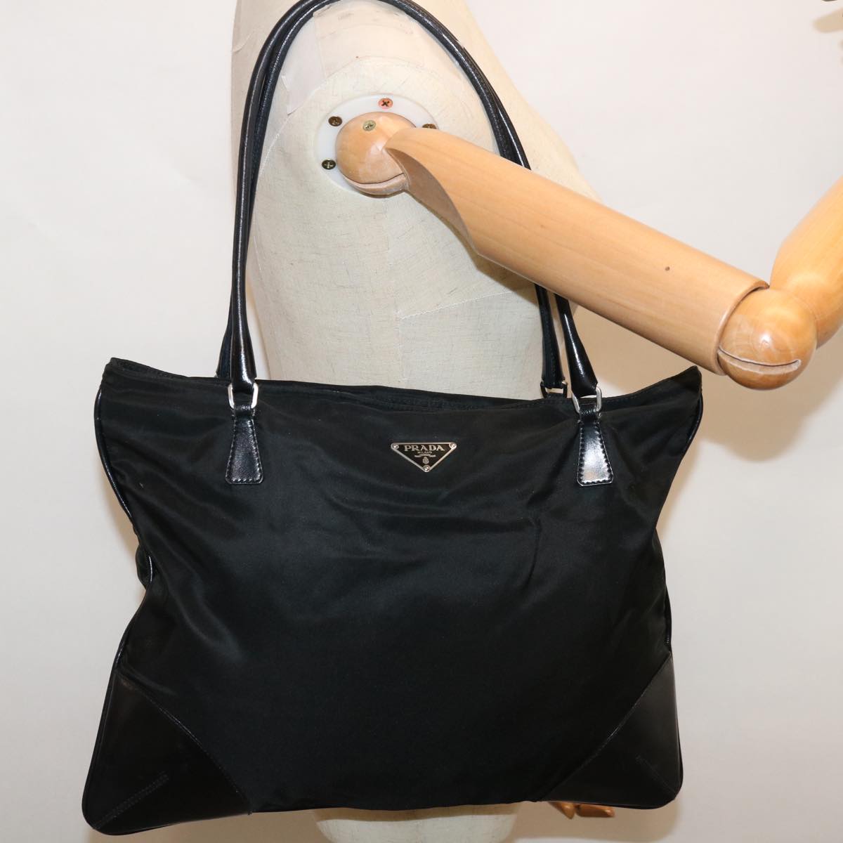 PRADA Shoulder Bag Nylon Black Auth ac2655