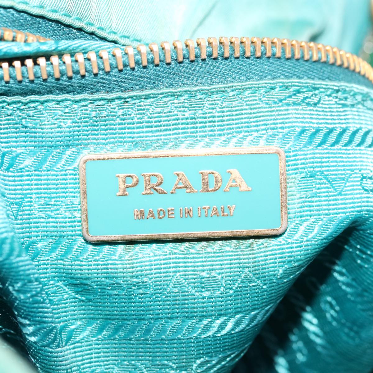 PRADA Hand Bag Nylon 2way Turquoise Blue Auth ac2661