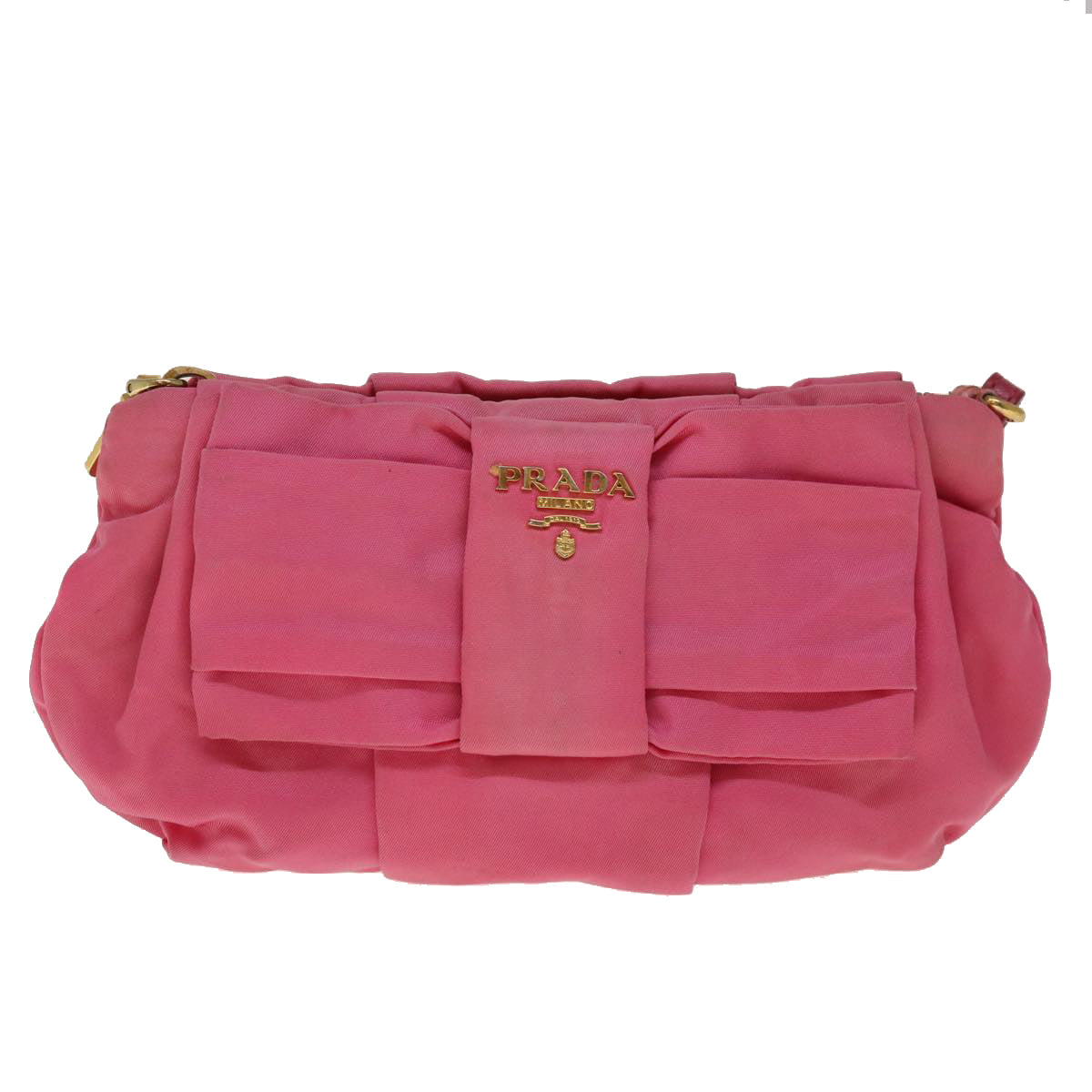 PRADA Pouch Nylon Pink Auth ac2662