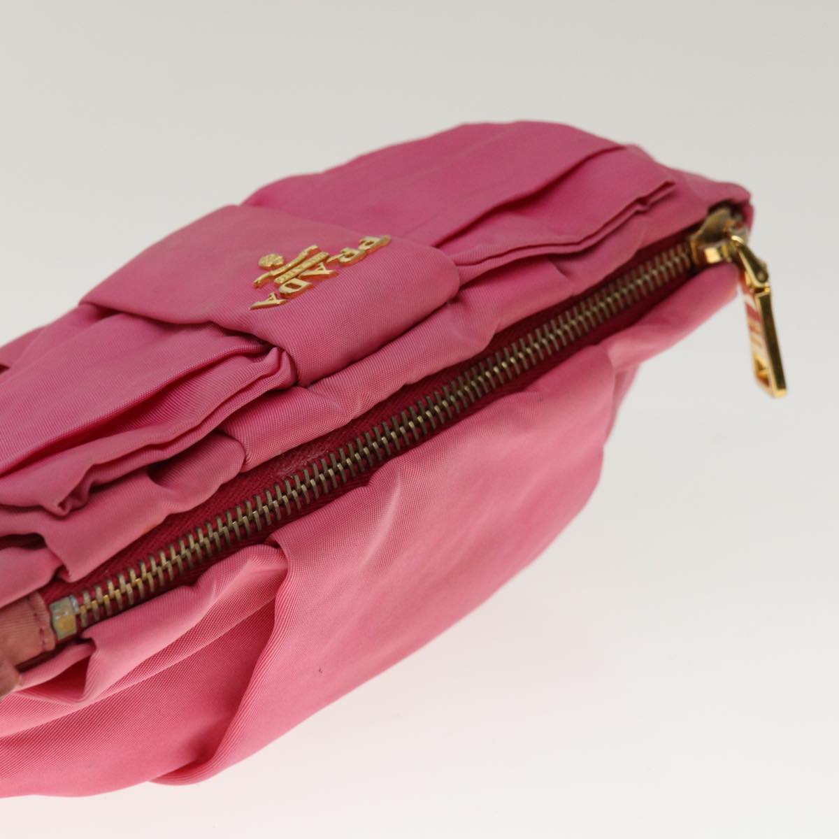 PRADA Pouch Nylon Pink Auth ac2662