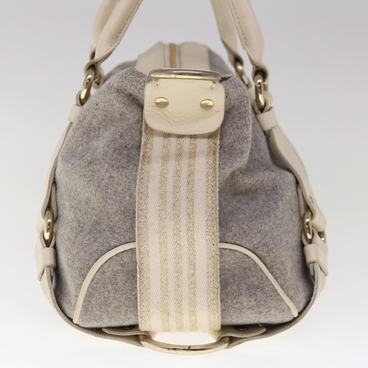 BURBERRY Blue Label Shoulder Bag Wool Gray Auth ac2666